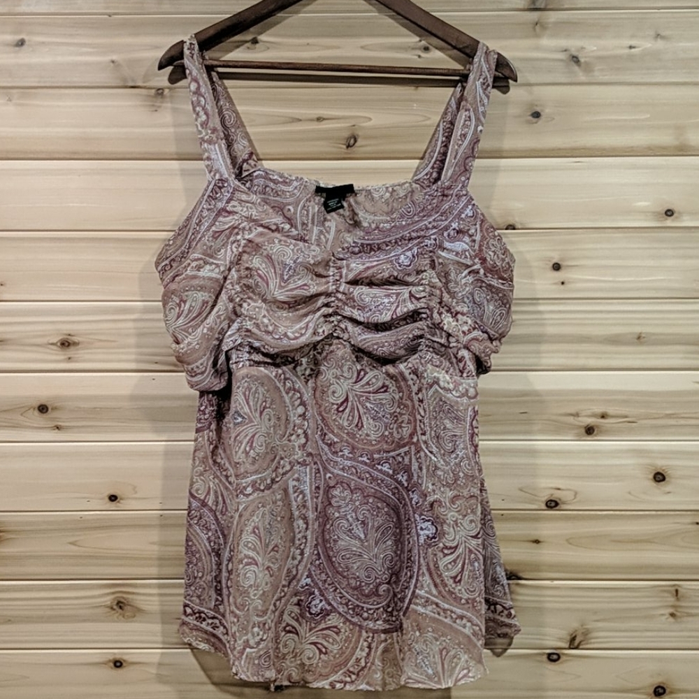Lane Bryant Paisley Print Semi Sheer Tank 18/20